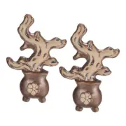 2pcs Ceramic Tree Branch #C Artificial Trunk Succulent Flowerpot Micro Landscape