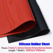 Silicone Rubber Sheet 1~5mm Thick Red & Black Seals Anti-Slip Gasket Rubber Pad