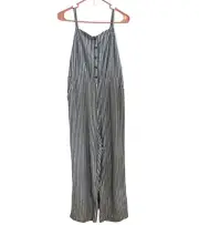 Old Navy Blue Stripe Linen Pantsuit Womens Small NWT