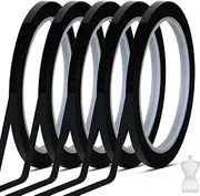 5 Rolls Whiteboard Tape Grid Marking Tape 3mm X 33m, Gridding Marking Charts Tapes Black Whiteboard Gridding Fine Line Tapes Chart Line Tape Pinstripe Tape for Office School Graphic Marking (Black)