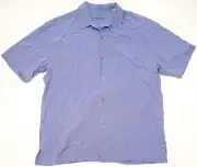 New Tommy Bahama Disney Embroidered Mickey Emblem Men's Blue Silk Camp Shirt