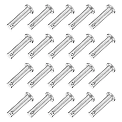 20Pcs M6 x 25mm Single Hole Clevis Pins, 304 Stainless Steel Flat Head Pin