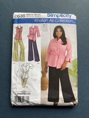 Simplicity Pattern 2636 Women's Petite Pants, Skirt, Shirt, and Sash Size 18-24