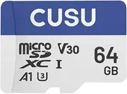 CUSU M30 64GB Micro SDXC Memory Card, Read Speed up to 90 MB/s, A1, UHS-I, Class 10, U3, V30