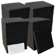 52 Pack Acoustic Foam Panel Wedge Studio Soundproofing Wall Tiles 12" X 12" X...