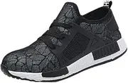 [MNSSRN-MM] Safe and Fashionable Anti-Smashing Shoes, Summer Flying Woven Mesh Sneakers, Anti-Smashing and Puncture-Proof Work Shoes,Gray,40