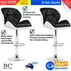 Artiss 2x Bar Stools Gas Lift Padded Leather Black & White Swivel Barstools Seat
