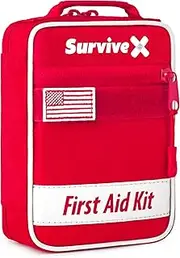 Small First Aid Kit for Car, Travel & Home - Emergency Kit for Hiking, Camping, Backpacking and Outdoor Adventures - Includes Zip Stitch Wound Closure Strips