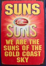 Gold Coast Suns AFL Replica Tin Sign Static Cling Wall Decal