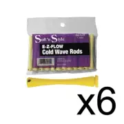 BEAUTY SALON EZ COLD WAVE HAIR PERM RODS - 1 DOZEN YELLOW SHORT 6 PACK