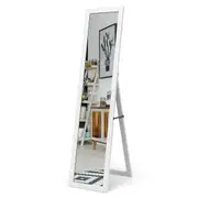 Giantex Full-length Mirror Freestanding Makeup Mirror Wall Mounted Vanity Mirror Wooden Frame White