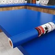 Decotalk Blue Wallpaper Decorative Contact Paper Blue Wall Paper Stick and Peel Roll Waterproof Removable Self Adhesive Wallpaper for Bedroom Boys Room Kitchen Cabinets Table Top Covers 17.7"x120"