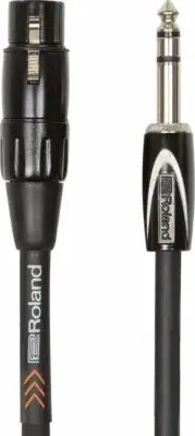 Roland RCC-10-TRXF Oxygen-Free XLR-F to 1/4" TRS Hi-Quality Balanced Cable, 10ft