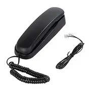 Black OF-990 Slimline Telephone Wall-Mountable Basic Corded Telephone No AC Power Required, Corded Home Phone