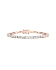 Genevive 14K Rose Gold Vermeil CZ Tennis Bracelet