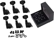 Kisangel 6 Vintage Style Black Guitar Tuning Pegs Machine Heads for Electric Guitars Durable Construction Essential Replacement for Worn Tuning Keys
