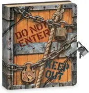 Peaceable Kingdom Keep Out 6.25" Lock and Key, Lined Page Diary for Kids