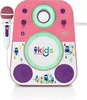 Singing Machine Kids' Mood Karaoke – Pink (SMK250PPT) - Doubles as a Night Light