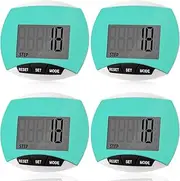 Copkim 4 Pcs Pedometers for Walking Step Counter Step Tracker Steps and Miles LCD Counters Portable Clip on Pedometers for Seniors Women Jogging Hiking Running Walking