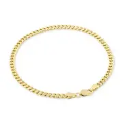 14K Yellow Gold 4mm Miami Cuban Link Chain Mens Bracelet Italian Made 8.5"