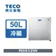 【TECO 東元】50公升 一級能效單門小冰箱 R0512W 含基本運送＋拆箱定位＋回收舊機 *套房外宿最超值 *直冷式冷藏冰箱* 圓弧R角