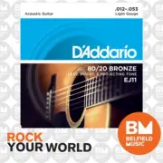 D'Addario EJ11 Acoustic Guitar Strings 80/20 Bronze 12-53 Light - EJ-11