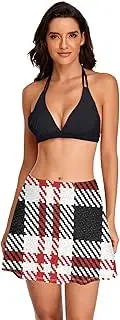 [Caihoyu] Women Swim Skirt High Waisted Ladies Swim Bottoms for Women Bathing Suits Skirt Built in Shorts Period Swimwear Bottoms