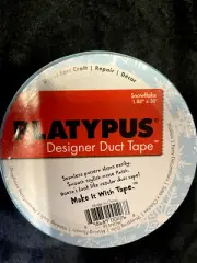 Platypus Duct Tape - light blue snowflake - 1.88 inches x 30’ - New