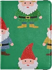 [Amooorous] Cartoon Sequins Merry Christmas Dwarfs Leather decorative passport holder for travel men Wallet Combo Card Holder Passport Case Waterproof, Cartoon sequins Merry Christmas dwarfs, 1 size