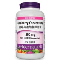 250 粒 Webber Naturals 高單位 蔓越莓濃縮精華膠囊 500毫克 Cranberry 台灣好市多