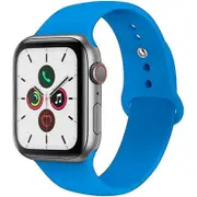 [WAT-NB-42DBG2] Compatible For Apple Watch Band 42/44/45/49MM Soft Silicone Sport Strap - Blue