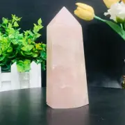 465g Natural rose quartz crystal obelisk quartz point reiki healing energy