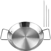 AIMALL Stainless Steel Vertical BBQ Pan Accessories Set - 3 Removable Skewers, Brush, Cushion Gloves, Oil Bottle, Brush Hook