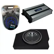 Fits 02-18 Dodge Ram Quad / Crew Alpine SWT-10S2 Single 10" Sub Box & HA-A800.1