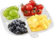 JIEBWCHA Plates with Dividers | Four-Grid Divided Seasoning Plate,Square Household Compartmentalized Fruit Dish Tableware Dishwasher-Safe for Camping School Hospital Home Travel