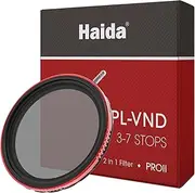 Haida PRO II CPL + Variable ND 2-in-1 Filter for Camera, 82 mm Thread Size