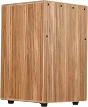 Oimzzr Cajon Drum Box Wooden Drum Hand Drum Smooth Glossy Surface Percussion Instrument Zebra Wood for Beginners Traveling Party Box Drum Anti-Slip Children Style