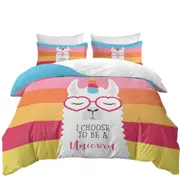 Funny Llama Unicorn Quilt Cover