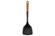 Staub 31cm Matte Silicone Turner w Wood Handle Kitchen Cooking Utensil Brown