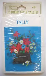 Lilies in bucket 1970's bridge tally cards American Greetings unopen 12 pack