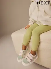 Sage Green Floral Standard Fit (F) Touch Fasten Strap Printed Trainers (E51943) | $39 - $44