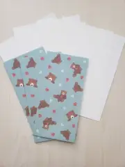 LETTER WRITING SET, 6 lined paper w/ 3 envelopes, Teddy bear stationery