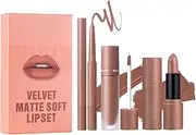 Lipstick Lip Liner Set,Lip Gloss Lip Pencil Liner | 3X Velvet Lipstick Lip Color, Waterproof & Long-Lasting Lipliners, Smooth Application
