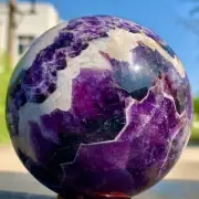 1.63LB Natural beautiful Dream Amethyst Quartz Crystal Sphere Ball Healing