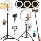 10.2" Ring Light 65" Tripod Dimmable TikTok YouTube Makeup Selfie Stick