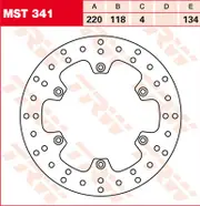 TRW Lucas Brake disc MST341, rigid