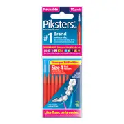 Piksters(R) Interdental Brushes Red Size 4 10 Pack