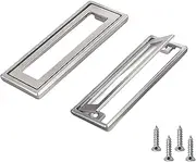 Gripebao 2 Pack Sliding Barn Door Handle, Zinc Alloy Recessed Cabinet Pull Handle, Flush Mount Door Pull Handle, Recessed Drawer Pulls, Closet Door Finger Hidden Ring Pull for Home Kitchen, Silver