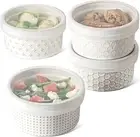 Leak-Proof 12 oz Ramekins with Embossed Design - Perfect for Dips and Desserts