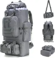 King'sGuard 100L Camping Hiking Backpack Molle Rucksack Military Grey